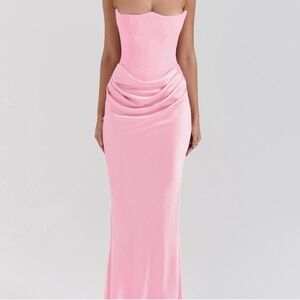 Elegant Pink Strapless Dress